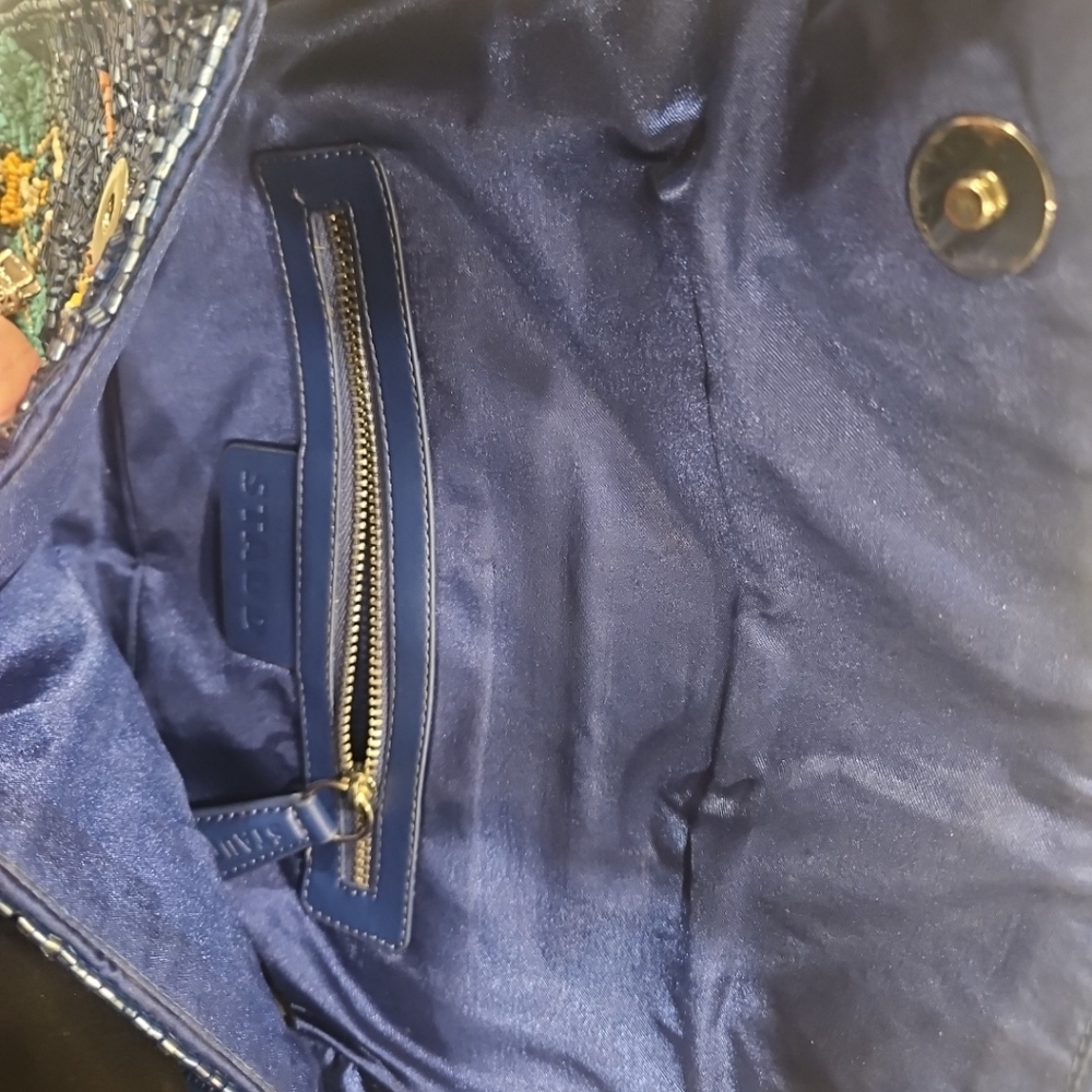 Staud Tommy Bag Beaded Blue Swimmers Shoulder Bag - Picture 7 of 7